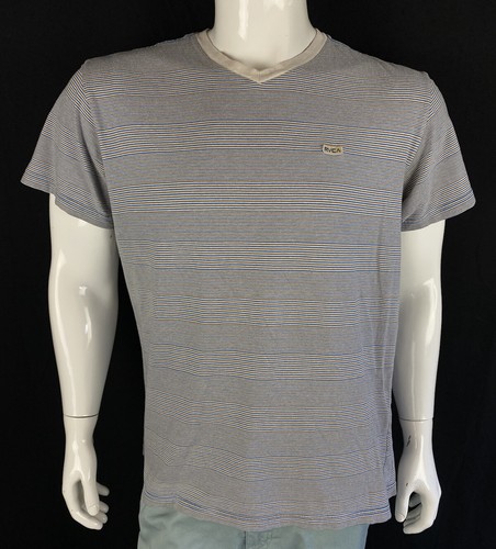 RVCA V-Neck Horizontal-Striped White 