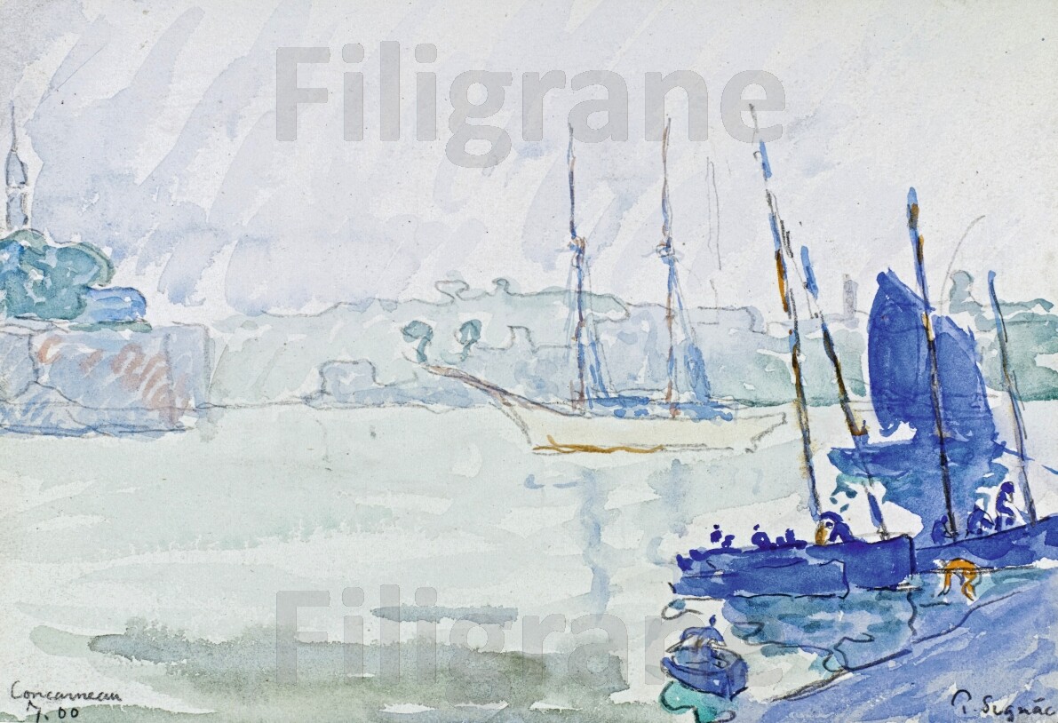 Tableau de Signac Concarneau 40x60cm idéal pour illuminer un salon marin
