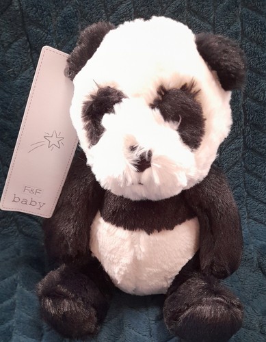 Tesco F&F Panda Soft Toy Comforter Teddy Bear Black White New