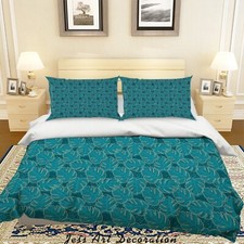 3D Tropical Leaf Blue Pattern Quilt Cover Set Duvet Cover Bedding Pillowcases