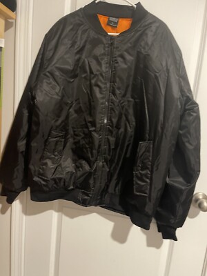 Original Deluxe Mens Size 2XL Black Front Zip With Orange Quilted Lining Skater