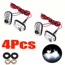 4white Led Univer Car Light Auto Windshield Washer Wiper Jet Water Spray Nozzle