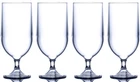 Beer Glass Goblet Clear - Reusable Polycarbonate Plastic - 10oz - Pack of 4