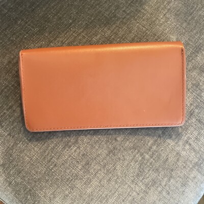 Missoni Brown Orange Textured Leather Sunglasses Case Pouch  display picture 1