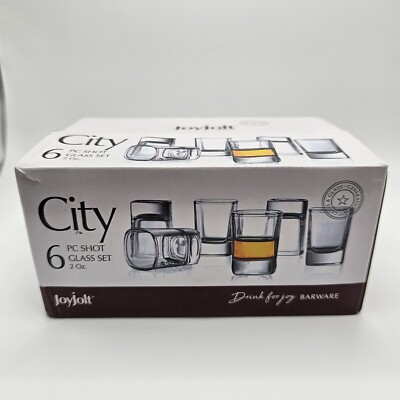 JoyJolt 6-Pack Heavy Base Shot Glass Set, 2-Oz Shot Glasses Barware