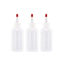 5 pack of 4oz (120mL) Plastic Boston Round Squeeze Bottles + Yorker Caps LDPE