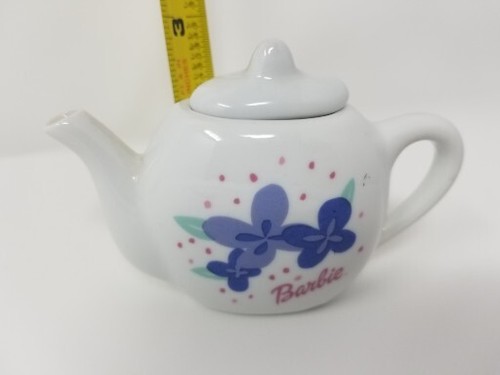 BARBIE TEA SET PORCELAIN SET OF 12 PIECES Child Size BLUE FLOWERS SCHYLLING 2001 - Picture 7 of 14