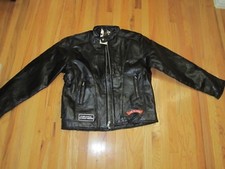 BUFFALO LEATHER MOTORCYCLE JACKET - SIZE 2XL - DIAMOND DESIGN - LIVE TO RIDE