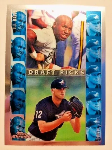 1998 Topps Chrome #492 Troy Glaus Rookie RC / J.J. Davis Draft Picks Card 