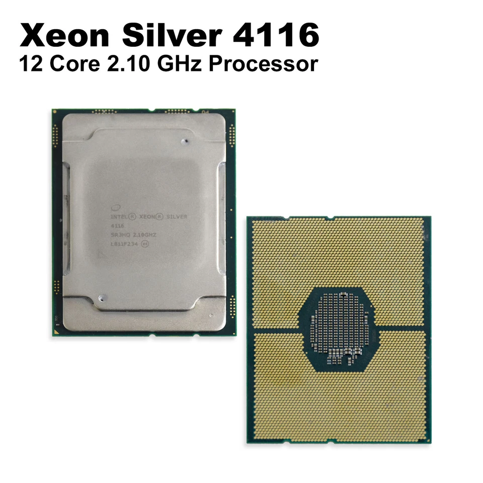 Lote de 10 procesadores CPU Intel Xeon Silver 4116 2,1 GHz 12 núcleos SR3HQ Foto 2 de 4