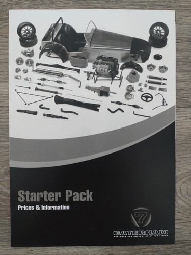 Caterham Autos Kit Starterpaket Preise & Informationsbroschüre