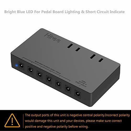 Hiree Guitar Pedal Power Supply 7 DC Output for 9V Effect Pedal Board