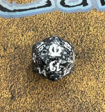 Magic the Gathering Theros D20 Spindown Life Counter Die - Black/White