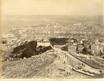 N.D., France, Dinan, Vue général vintage albumen print, carte cabinet N.D., France, Dinan, Vue général vintage albumen print, carte cabinet