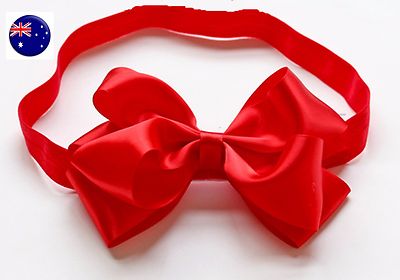 Baby Girls Child Big Red Ribbon Bow Snow white Party Xmas Hair