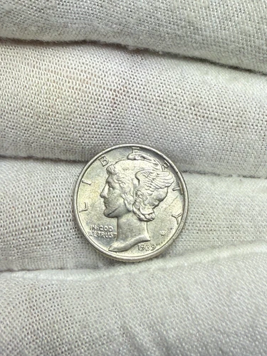 1939 Mercury Silver Dime AU FREE SHIPPING D128