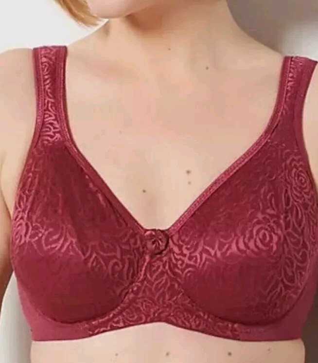 Breezies Wild Rose Seamless Underwire Support Bra Red 44 D A260366