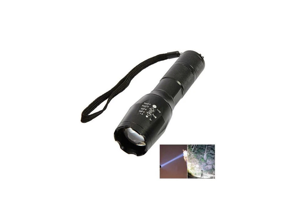 Linterna LED táctica luz súper brillante resistente al agua exterior con zoom - Imagen 4 de 4