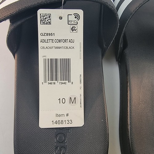 Adidas Adilette Comfort Adjustable Slide Sandal Black White GZ8951 Mens Size 10 194818724422 | eBay