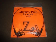 (3-Pack) MUSKY / PIKE STRANDED WIRE LEADERS (BEARING SWIVEL) SELECT SIZE LEADER