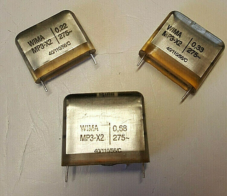 WIMA MP3-X2 KONDENSATOR 275V~ 0,22µF - 0,33µF - 0,68µF 40/110/56/C