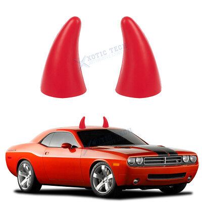 Xotic Tech Black Devil Bull Horn Roof Top Stickers - Decals For Car, Truck, Fender, SUV (2Pcs)