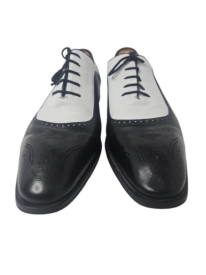 Zapato MEZLAN Puntera Cuadrada Blanco y Negro Squire Spectator Punta de Ala Talla 14 Foto 4 de 4