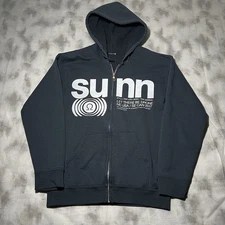 Sunn O))) Hoodie Adult Size Small Black ‘Ever Breathe A Frequency’ Zip Up