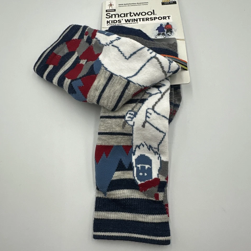 Calcetines grandes Smartwool para niños deportes de invierno patrón Yeti cojín completo sobre la pantorrilla Foto 4 de 4