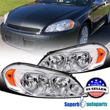 Fits 2006-2013 Chevy Impala 2006-2007 Monte Carlo Headlights Lamps Pair 06-13
