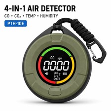 4in1 Carbon Monoxide CO2 Detector LED Screen Portable Rechargeable Alarm Sensor