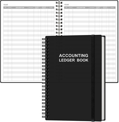 Accounting Ledger Book - A5 Ledger Book for Bookkeeping, Small Businesses & Pers
