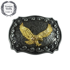 Metal Zinc Alloy Belt Buckle Western Cowboy Gold Eagle Casual Fashion PREMIUM