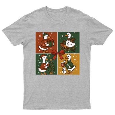 Weihnachten Enten Urlaub T-Shirt Unisex Geschenk Retro Lustig Damen Vintage