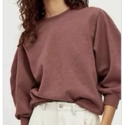 AGOLDE Womens Thora 3/4 Sleeve Sweatshirt Rhubarb Heather Size S Capsule Autumn