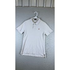 Polo Ralph Lauren Polo Shirt Mens Small Cream Good Short Sleeve Cotton Pique