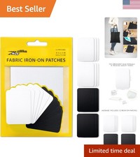 Versatile Black  White Iron-On Patches - 12-Piece Set for All Your Fabric Needs