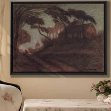 Pastoral Rural Landscape Canvas Print Rustic Artwork Country Home Decor Wall Art