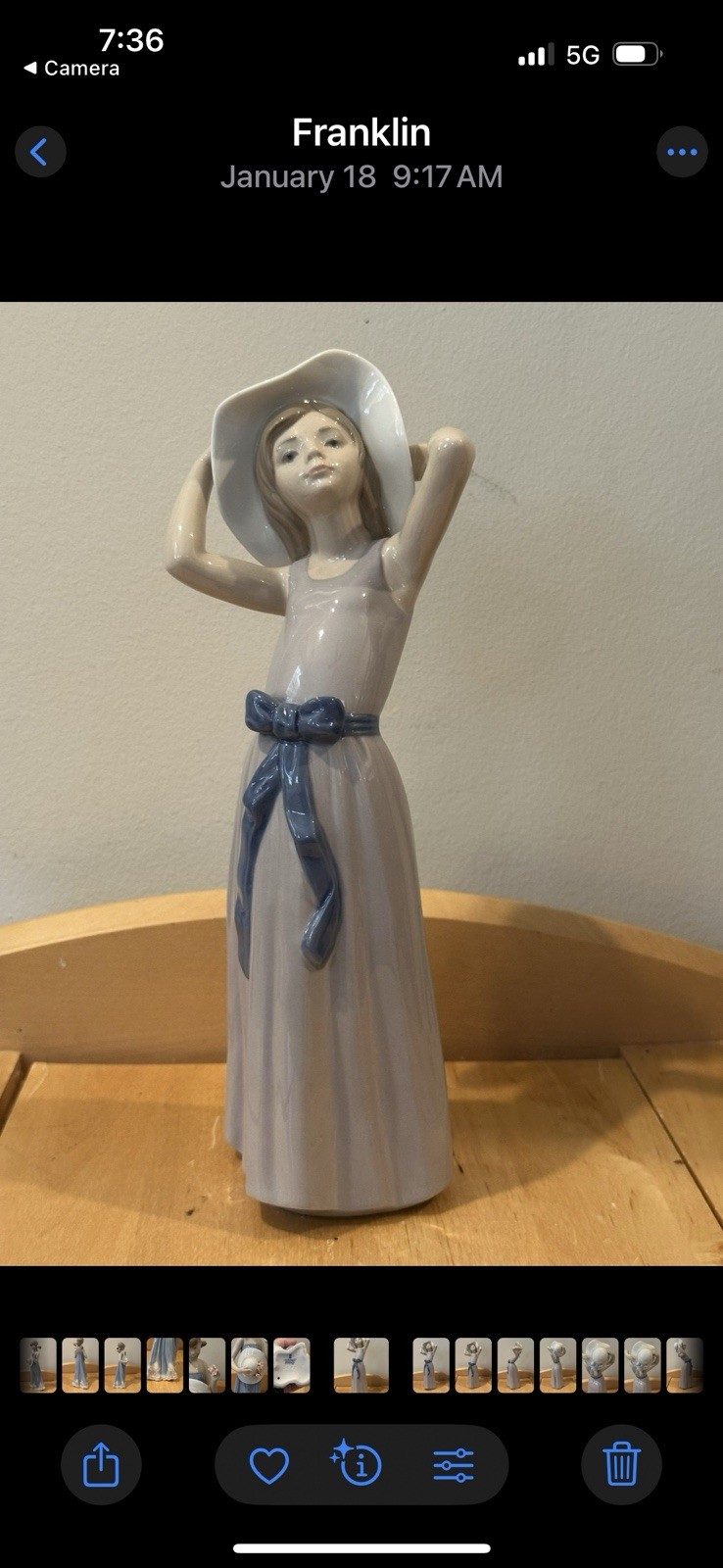 Lladró Porcelain Figurine “Coy” Hand Painted In Spain