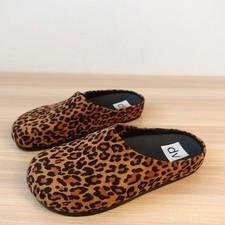 Dolce Vita Womens Clog Mules 6 Tan Brown DV Leopard Print Slip On Y2K NEW