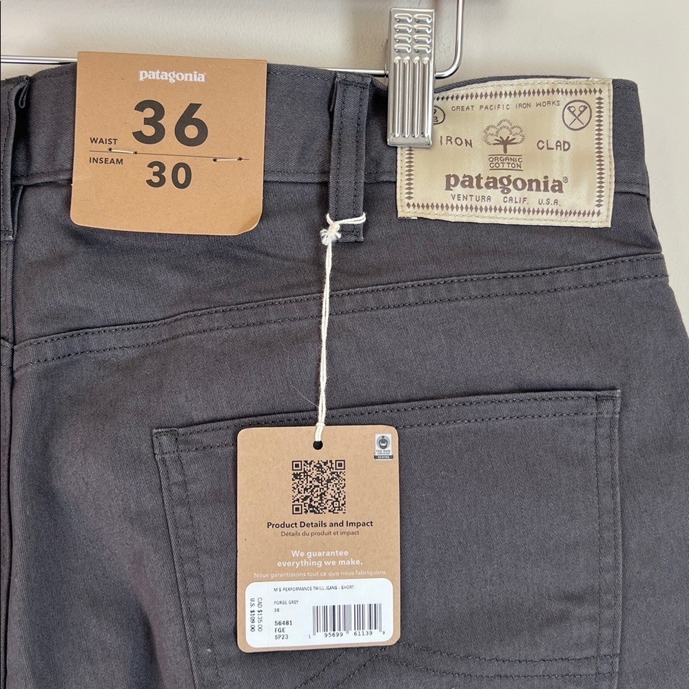 NWT Patagonia Iron Clad Cord Pants Men 36x30 Chino Regular Straight Fit Gray thumbnail 5