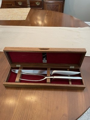 Vintage Gerber Carving Set Legendary Blades in Walnut Box  Little Snick & Ron 