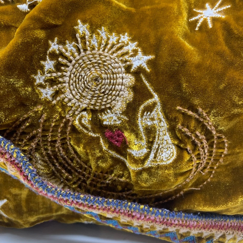 Bolso de Mano Johnny Was Victoria Terciopelo Vintage Dorado Bolso Cartera Galaxy Celestial Foto 3 de 4