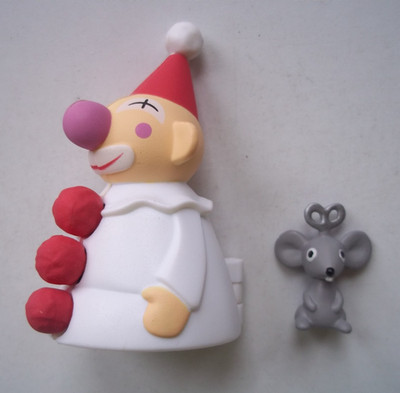 NESTING CLOWN & MOUSE Plastic Figures Rudolph Misfit Toys PLAYING MANTIS - Rare