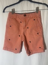 Gymboree Prep Fit Boys Shorts Size 6 Salmon With Navy Cactus P12