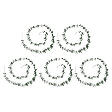 Fake Vine Garland Flower Silk Artificial Flowers 7.8FT for Home White 5PCS
