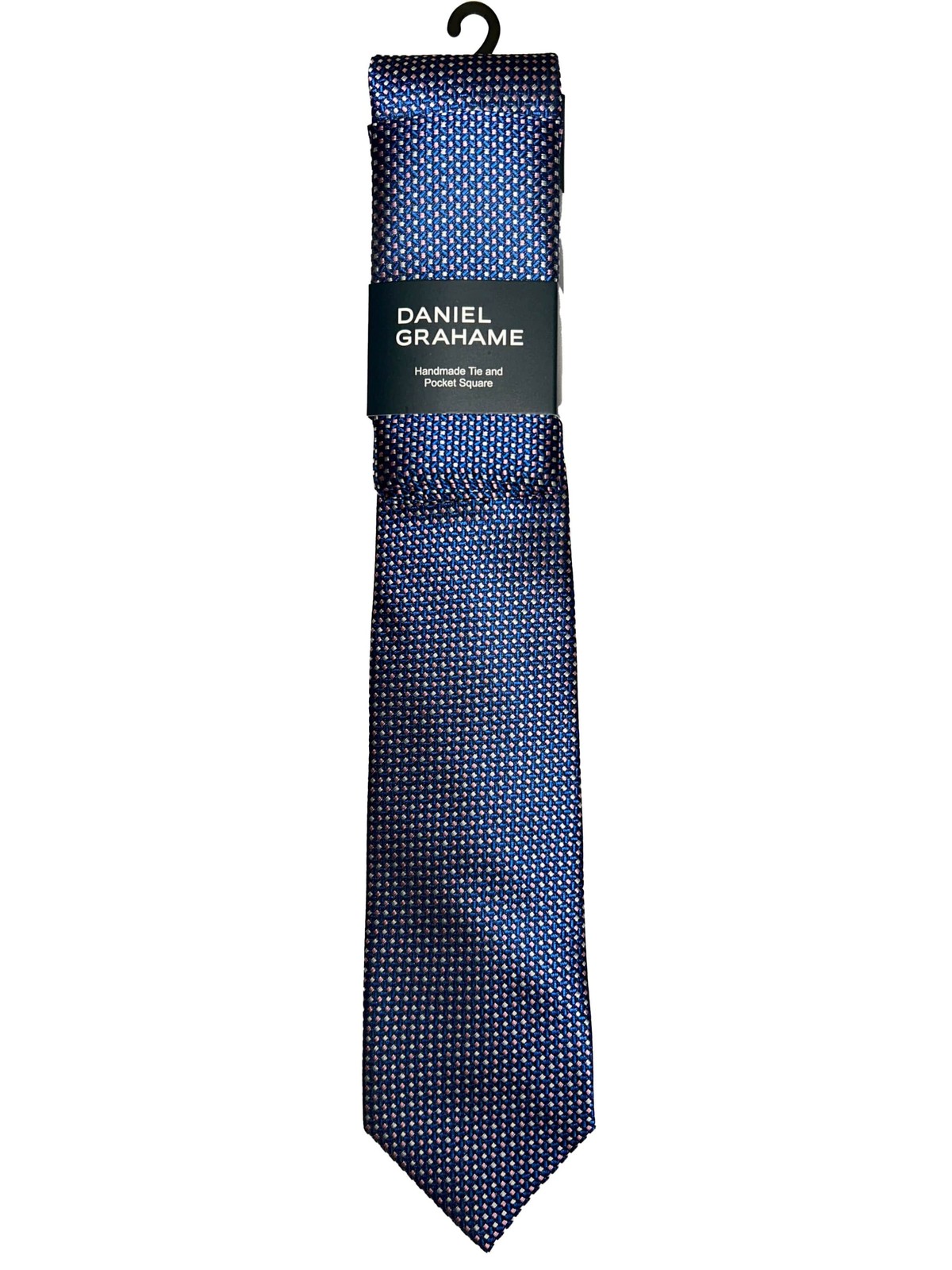 Daniel Grahame Tie & Pocket Square Set Navy/Pink Dots