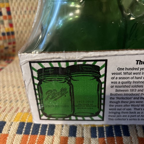 6 American Heritage Collection Green Glass BALL Vintage Style Pint Jars New - Picture 7 of 10