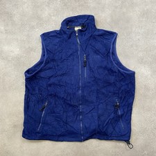 L.L. Bean Fleece Vest Mens Large Vintage Full Zip Outdoor Hiking Jacket, Navy