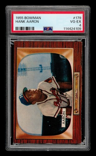 1955 Bowman Set-Break #179 Hank Aaron PSA 4 VG-EX